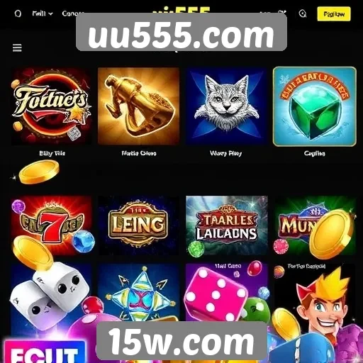 Variedade de jogos disponíveis em uu555.com
